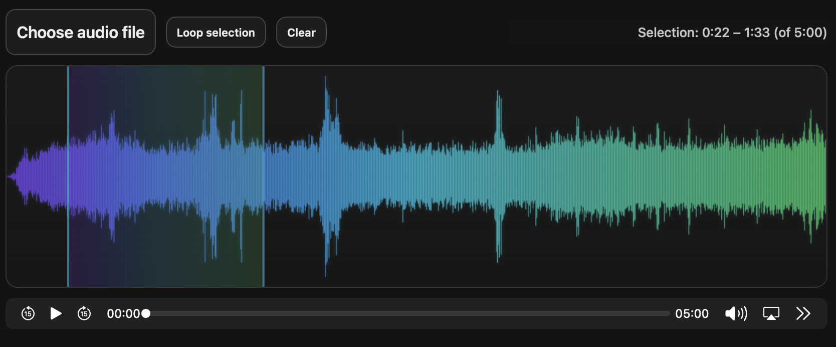 Waveform highlighter screenshot